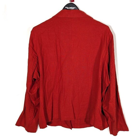 Chadwicks of Boston Linen Blend Burnt Orange Moto Jacket Shacket Plus Size 2X - Picture 3 of 7